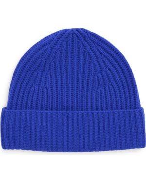 Nordstrom Cashmere Rib Knit Beanie - Blue