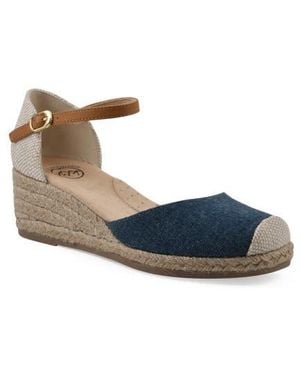 White Mountain Maintain Espadrille Wedge Sandal - Blue