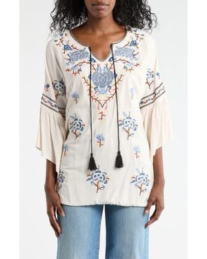Forgotten Grace Boho Embroidered Top - White
