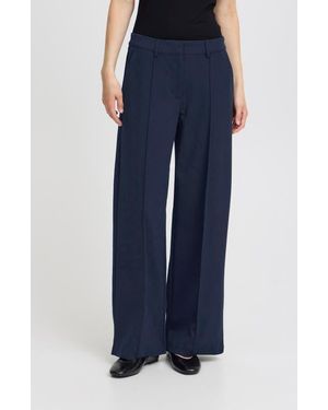 Ichi Wide Leg Pants - Blue