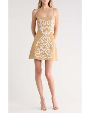 L'Agence Betania Jacquard Sweater Minidress - Natural