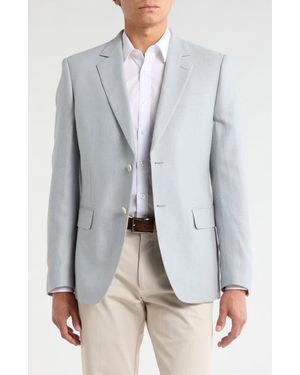 John Varvatos Hopsack Linen & Cotton Sport Coat - Gray
