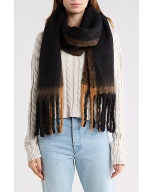 Steve Madden Pop Border Stripe Scarf - Black