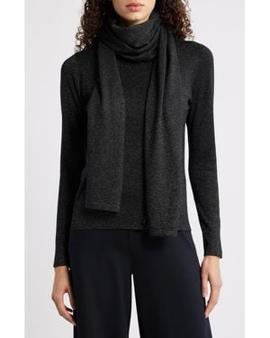Eileen Fisher Shimmer Merino Wool Blend Scarf - Black