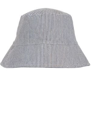 Vince Stripe Canvas Bucket Hat - White
