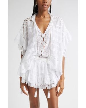 Isabel Marant Payton Cotton Eyelet Top - White