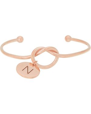 Meshmerise Love Knot Initial Bracelet - Pink