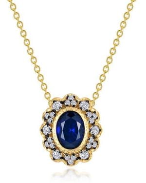 Lafonn Lab-Grown & Simulated Diamond Pendant Necklace - Blue