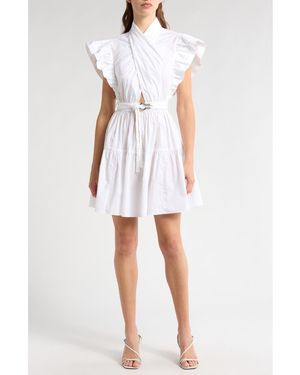 10 Crosby Derek Lam Finn Ruffle Belted Wrap Dress - Blue
