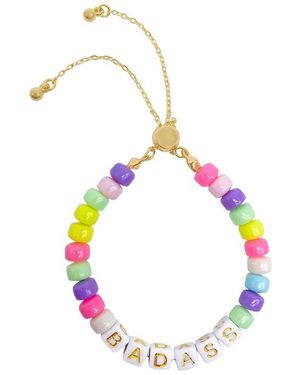 Adornia Colorful Beaded 'Badass' Slide Bracelet - Pink