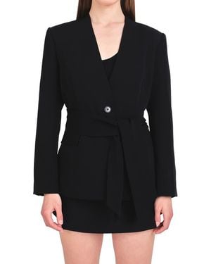 Endless Rose Fitted Sash Blazer - Black