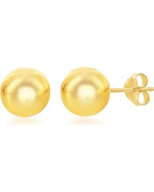 Simona 14K Plated Sterling 10Mm Ball Stud Earrings - Metallic