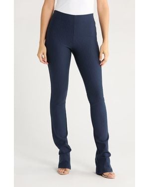 GOOD AMERICAN Pinstripe Ponte Slim Bootcut Pull-On Pants - Blue