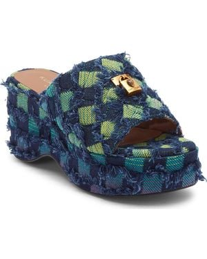 Kurt Geiger Brixton Platform Wedge Sandal - Blue