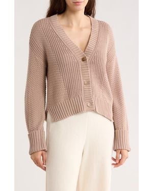 Vigoss Textured V-Neck Cardigan - Natural