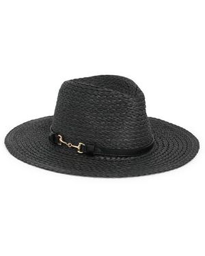 Vince Camuto Horsebit Panama Hat - Black
