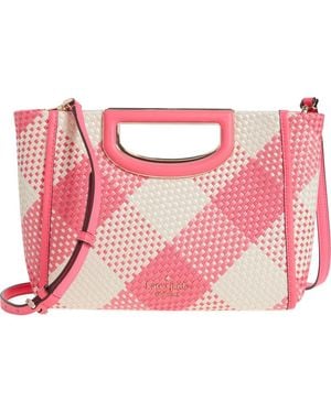 Kate Spade Woven Convertible Leather-Trim Clutch - Pink