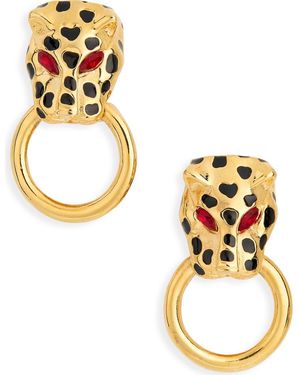 Kenneth Jay Lane Leopard Statement Earrings - Metallic