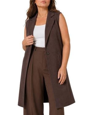Love By Design Whitney Longline Vest - Brown