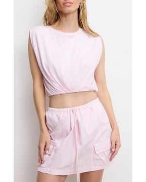 GOOD AMERICAN Gathered Hem Muscle Top - Purple