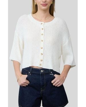 Blu Pepper Three-Quarter Sleeve Cardigan - White