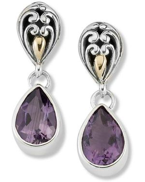 Samuel B. Pear Drop Earrings - Purple