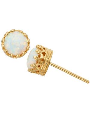 FZN 14K Plate Sterling Stud Earrings - Metallic