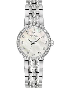 Bulova Diamond Mother-Of-Pearl Bracelet Watch, 28.5Mm - Gray