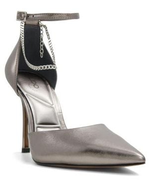 ALDO Aurelina Chain Ankle Strap Pointed Toe Pump - White