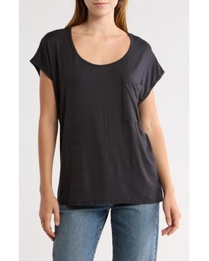 Go Couture Round Neck Dolman Sleeve Top - Black