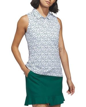 adidas Ultimate All Over Print Sleeveless Polo - Blue