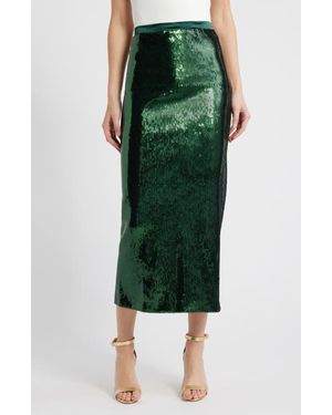 BOSS Eluxia Sequin Midi Skirt - Green
