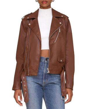 Avec les filles luxe moto sherpa jacket best sale