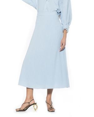 Alexia Admor Brilyn Linen Midi Skirt - Blue