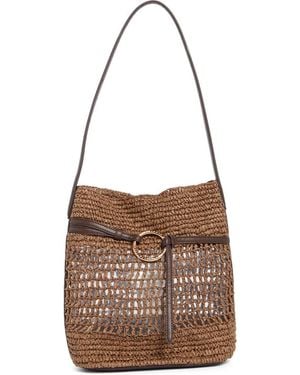 Sam Edelman Bexy Raffia Bucket Bag - Brown