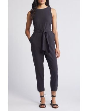 Marine Layer Eloise Belted Sleeveless Jumpsuit - Blue