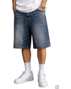 Bayyork Baggy Denim Shorts - Blue