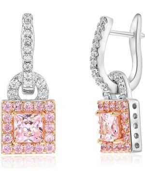 Suzy Levian Gala Firework Drop Earrings - Pink