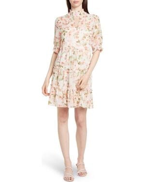 Love By Design Marion Smock Neck Babydoll Dress - Natural