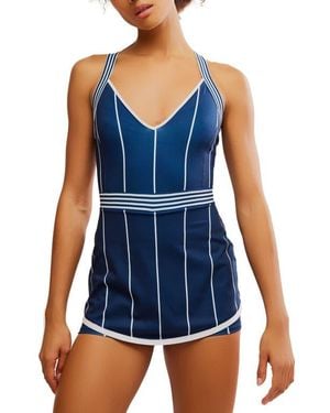Free People Fp Movement Cool On The Court Tennis Romper - Blue