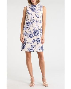 Calvin Klein Floral Print Shift Dress - Purple