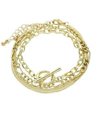Panacea Herringbone Layered Bracelet - Metallic
