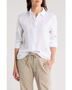 James Perse Linen Button-Up Shirt - White