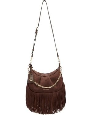 Stuart Weitzman Crescent Fringe Crossbody Bag - Brown