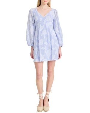 strapless open back dress Prim Pleated Midi Dress — Persian Blue Print main image 1