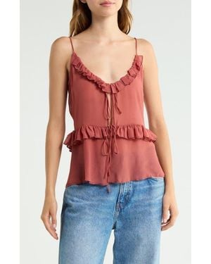 Vigoss Ruffled Trim Camisole - Red
