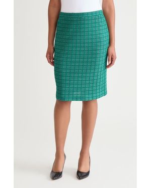 Ming Wang Ottoman Stitch Pencil Skirt - Green