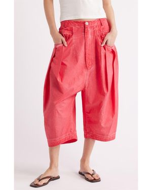 Free People Sundry Crop Cotton Pants - Red