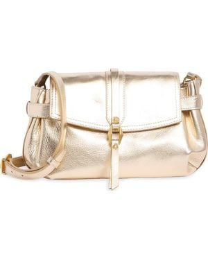 Vince Camuto Nelly Metallic Leather Crossbody Bag - Natural