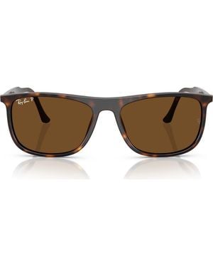 Ray-Ban 58Mm Polarized Rectangular Sunglasses - Brown